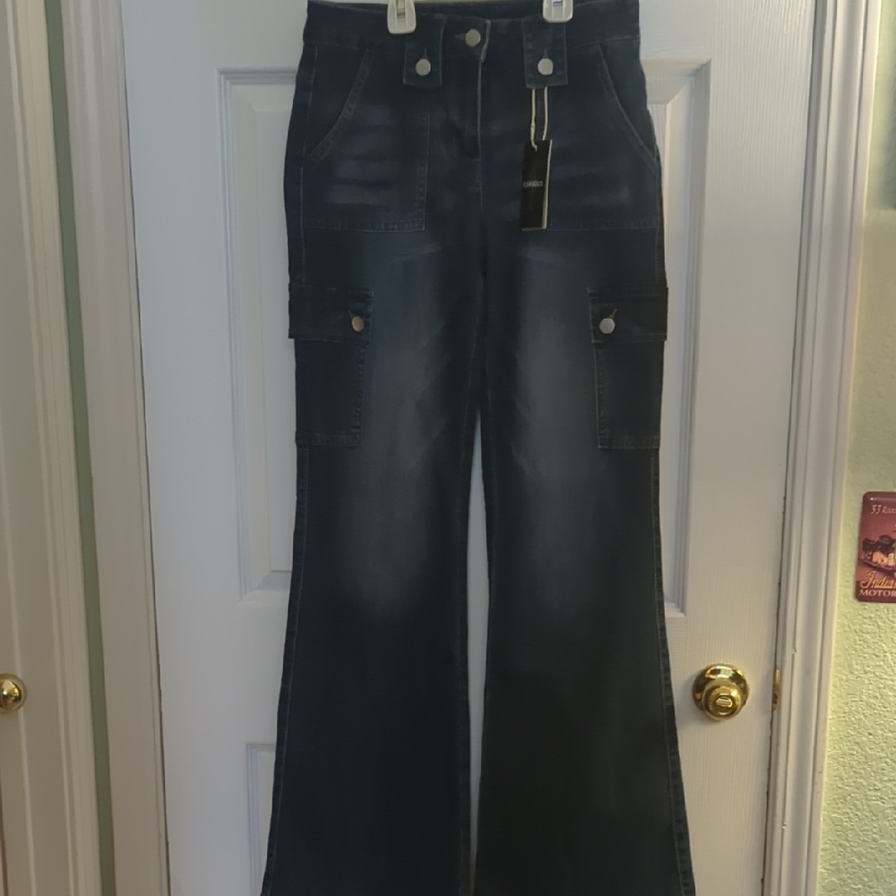 Dark Denim Wide Leg Jeans